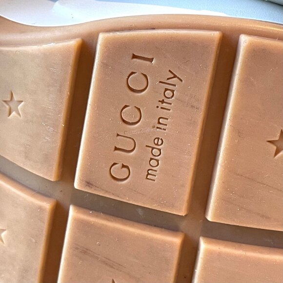 Gucci Ivory Leather Interlocking GG Rhyton Chunky Sneakers - Picture 9 of 12